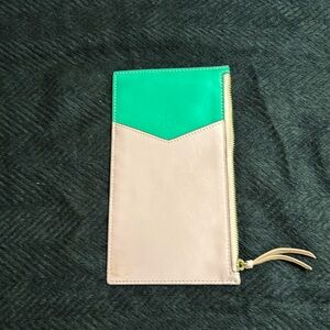 BORGASETS Leather Zip Change Phone Cards Wallet Outter   Compartment Multicolor